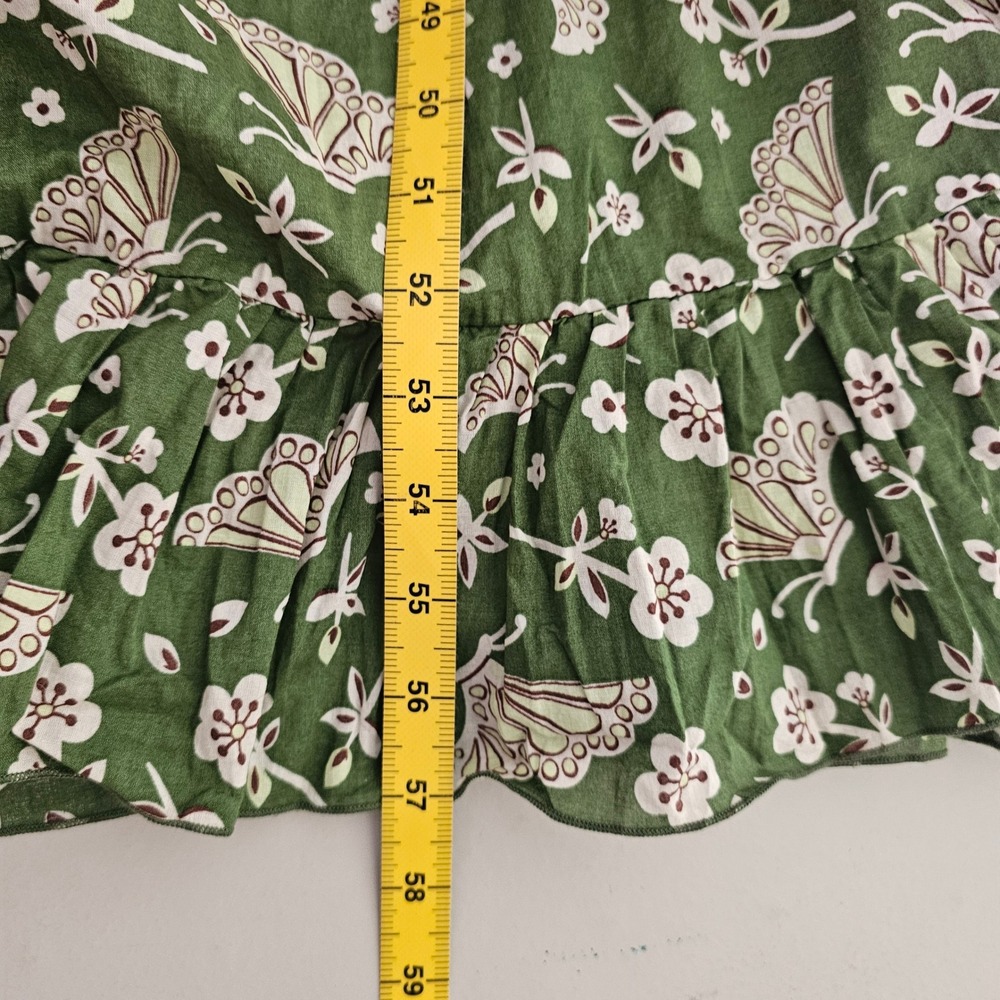 Vintage L Maxi Dress Green Butterfly Floral Halter Boho Fairygrunge 90s Granola - Picture 7 of 7